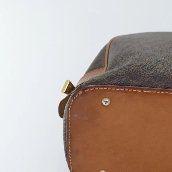CELINE Macadam Canvas Hand Bag PVC Leather Brown Gold Auth ep5852 - Picture 10 of 16